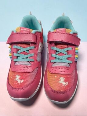 NIB Saucony Kids' Pink Unicorn Light Blue Accent Sneakers
